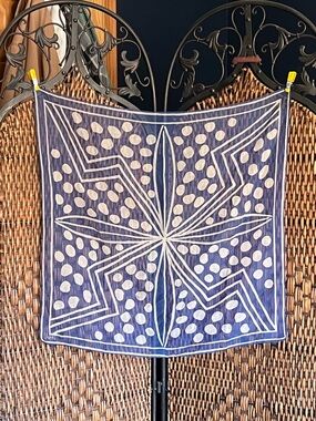 Vana Silk Scarf Blue White